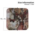 thumbnail image 2 of Drink Coasters, Vintage Collage Girl Butterfly -PVC Leather Coasters Sets of 4 for Tabletop Protection - Bar Accessories, Coasters for Drinks Cup Aesthetic Coasters Home Office Decor Square, 2 of 5