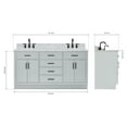 thumbnail image 3 of Ariel Hepburn 67 Inch Double Oval Sink Vanity With Carrara White Marble Countertop With 0.75 Edge In Grey, 3 of 10