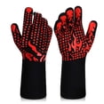 thumbnail image 2 of GLFILL Gants de Barbecue Gants de Cuisine Résistants à la Chaleur 800 Degrés Rouge, 2 of 8