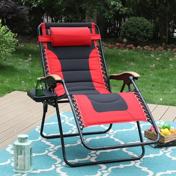 Captiva Designs Oversized Padded Zero Gravity Chair Camping Lawn Chair Heavy Duty Steel Frame 