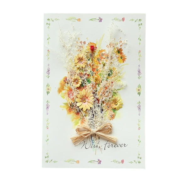 TOPRenddon Mother‘s Day Carnation Dried Flower Greeting Card Set of 2 Mom Birthday Card Foldable Paper Card with Envelope Thanksgiving Love Gift 8.3x5.5 Inch