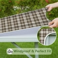 thumbnail image 6 of Brown and White Checkerboard Checkered Pattern Square Fitted Tablecloth with Elastic Edge,Square Table Cover,Washable Elastic Table Cover for Home Kitchen Party Decor 34"x34", 6 of 6