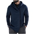 thumbnail image 2 of Jackets for Men Comfy Asymmetric Zip Hooded Long Sleeve Slim Fit Outdoor Jacket, 2 of 6