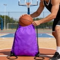 thumbnail image 4 of Amzcrzy Polyester Drawstring Bag Polyester Drawstring Backpack Ball Carry Bag Soccer Basketball Volleyball Sports Drawstring Bag Lightweight Durables Mesh Sports Ball Storage Bag, 4 of 6