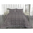 thumbnail image 2 of Ambesonne Floral Quilted Bedspread Set 3 Pcs, Achromatic Tulips Romantic, King, Burgundy and Grey, 2 of 4