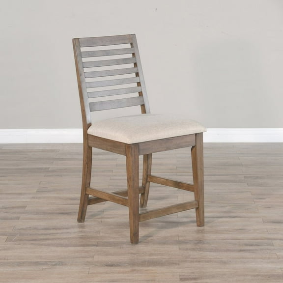 Sunny Designs Counter Height 24" Barstool w/Cushion Seat in Buckskin (Set of 2)