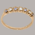 thumbnail image 3 of LBG British Made Solid 14k Rose Gold ring with Cubic Zirconia & Natural Tanzanite Womens Eternity Ring - 33 size options - Size 9.75, 3 of 9