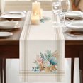 thumbnail image 3 of Table Runners 72 Inches Long Dress Scarves, Summer Coastal Farmhouse Kitchen/Dining Table Runner, Coffee Tablerunners, Nautical Beach Marine Life Beige Striped 16x72 Inch, 3 of 9