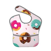 Bingfone Mess-Proof Baby Bib - Waterproof Bib For Baby Boy Or Girl With Food Catcher Pocket, Unisex-Donut