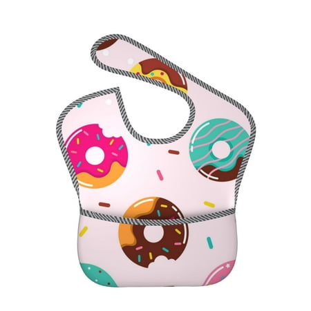 Bingfone Mess-Proof Baby Bib - Waterproof Bib For Baby Boy Or Girl With Food Catcher Pocket, Unisex-Donut