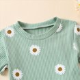 thumbnail image 5 of Baby Girl Clothes Toddler Baby Girls Clothes Outfits 2 Piece Daisy Ruffle Short Sleeve T-Shirts Tops Floral Shorts Clothes Set, 5 of 8