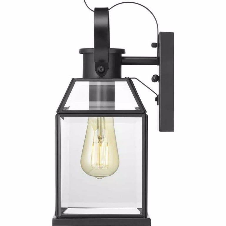 Progress Lighting Canton Heights 1 Light 12.75 in. Matte Black Wall Lantern