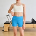 thumbnail image 2 of mgoYE Girls Athletic Shorts Kids Dance High Waisted Yoga Short for Bike Gym Volleyball Running(Blue,13-14 Years), 2 of 6