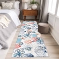 thumbnail image 4 of Coastal Ocean 2'x6' Runner Rugs for Hallway Kitchen Bedside Non Slip Washable, Summer Beach Nautical Octopus Corals Entryway Rug Runners with Rubber Backing, Long Carpet Runner for Laundry Room, 4 of 8