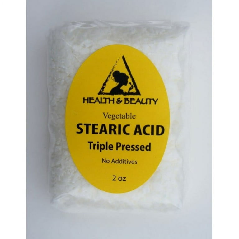 Soapeauty Pure 4 OZ stearic Acid. Derived from Palm Oil. Triple Pressed.  Vegan, Lactose Free, Gluten Free, Glutamate Free and BSE Free Stearic Acid