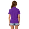 thumbnail image 7 of Girls Short Sleeve Basic Pique Polo Shirts School Uniform Golf Shirts Purple 130, 7 of 7