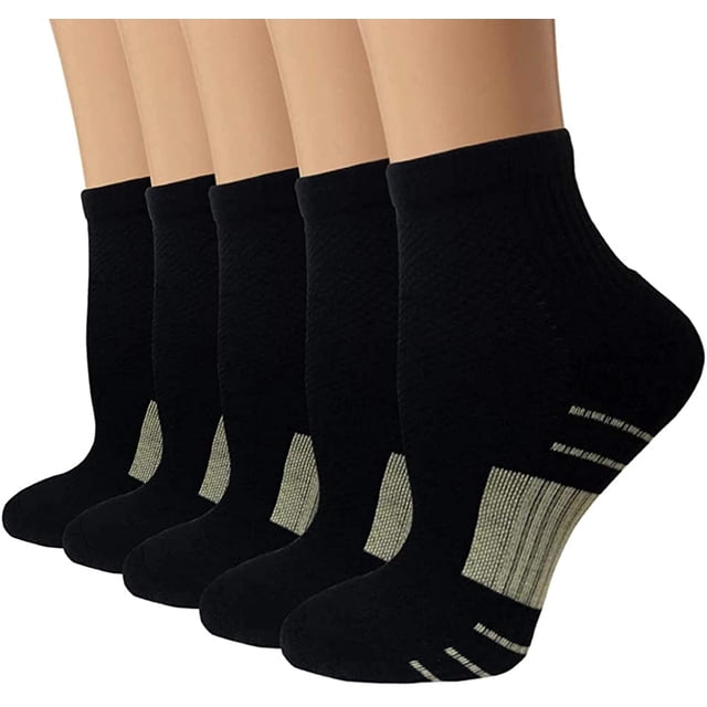 Calcetines de compresión de cobre para circulación de hombres y mujeres: calcetines de fascitis plantar para atletismo, correr, ciclismo Adepaton WMPH-835-4