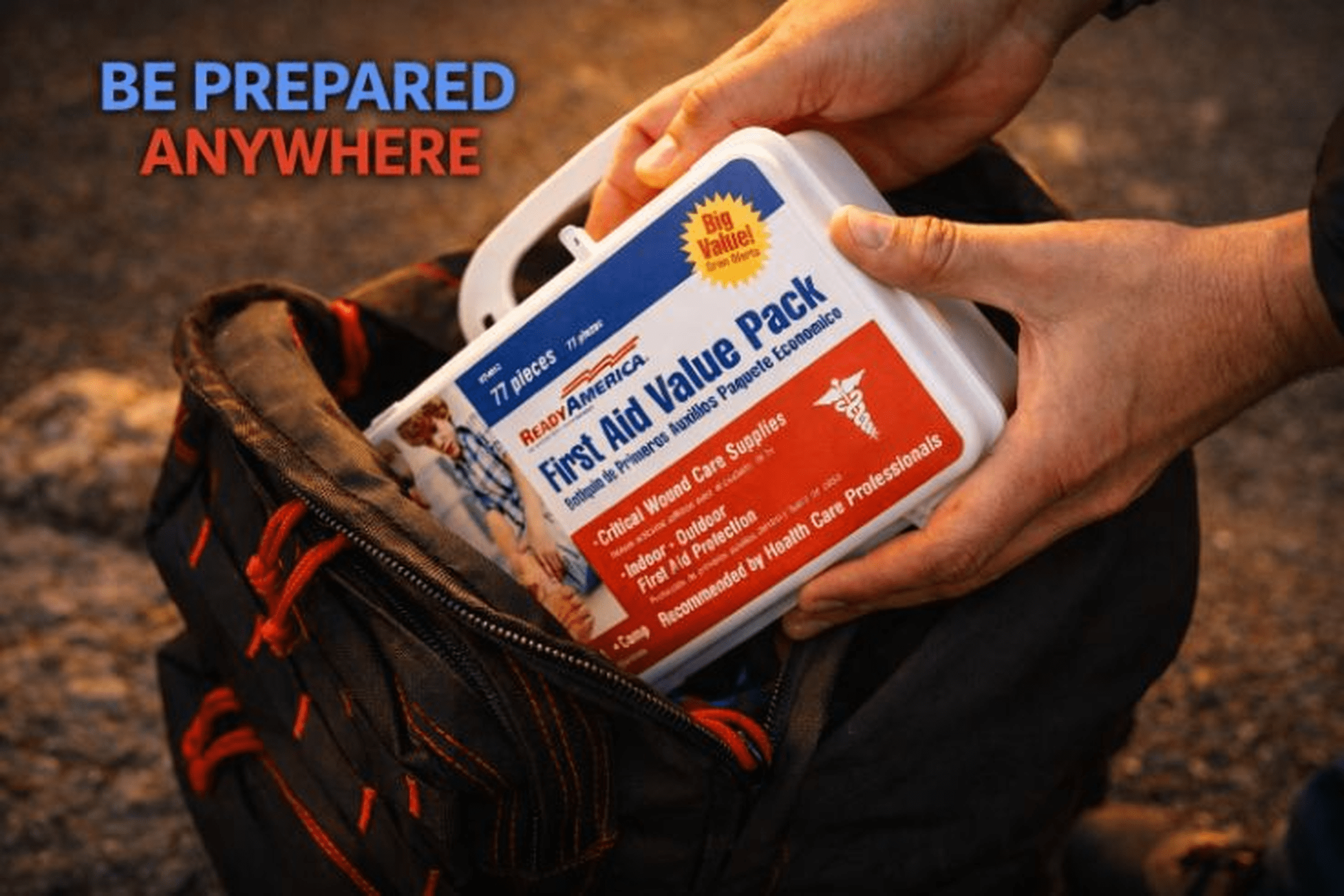 (2 pack) Ready America 77 Piece First Aid Kit Value Pack for Emergencies