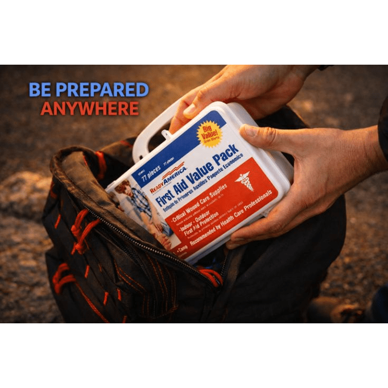 Ready America 77 Piece First Aid Kit Value Pack for Emergencies