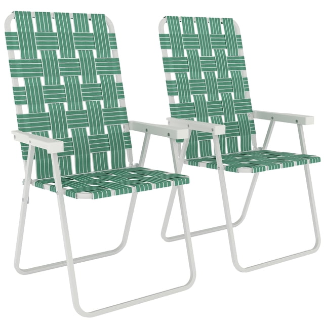 Outsunny Ensemble de 2 Chaises de Patio Pliantes, Ensemble de Chaises Classiques Portatives, Vert