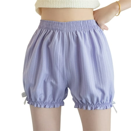 POPLIS Women Casual Elastic Waist Bloomers   Thin Lounge Shorts  Anti-Peeping Under Skirt Shorts