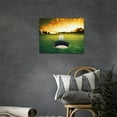 thumbnail image 3 of Golf Cave Wall Art Golf Course Pictures Wall Decor Landscape Sunsert Canvas Golfing Sport Painting Modern Artwork Home Decoration for Office Gym Bathroom Living Room Bedroom Framed 16"x12", 3 of 6