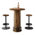 thumbnail image 1 of Fnova 3 Piece Bar Table Set with Round Counter Height Table and 2 Stools, Pub Table Set for Kitchen, Apartment, Small Space, 1 of 17