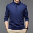 thumbnail image 2 of Ketyyh-chn99 Men's Polo Shirts Slim Fit Polo Shirts Long Sleeve Button Down T-Shirts Navy,L, 2 of 4