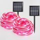 thumbnail image 1 of Juego de 2 luces de cuerda de bastón de caramelo, 100 luces LED rojas y blancas, 8 modos de luces solares para exteriores, Navidad, Año Nuevo, decoraciones de invierno, 1 of 8
