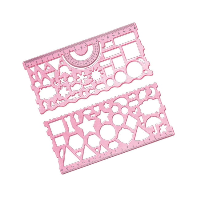 maskred Règle de Modèle de Dessin Géométrique Tout-en-un pour la Construction de Mathématiques et Convivial Rouge 20 x 11.5cm 1Set