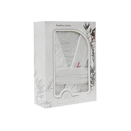 Tessile Di-Lusso Luxury 100% Turkish Bamboo Shawl Spa Robe in Premium Gift Box (White) (XXL)