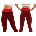 thumbnail image 3 of Leggings Levanta Glúteos para Mujer, Control de Abdomen, Entrenamiento, Yoga, Cintura Alta, de Gimnasio. Rojo L, 3 of 7