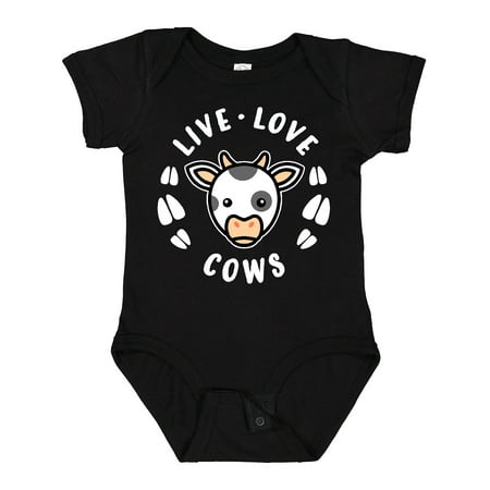 

Inktastic Live Love Cows Gift Baby Boy or Baby Girl Bodysuit