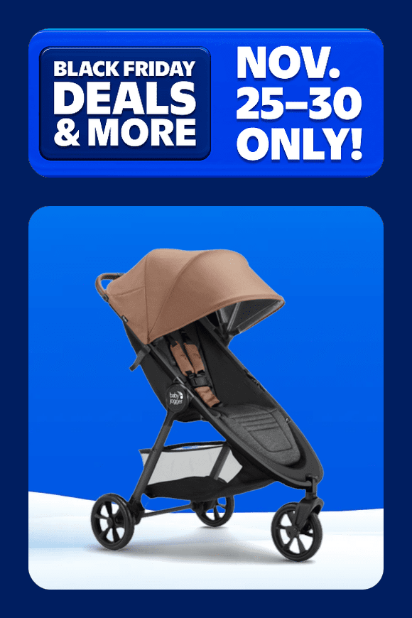 Image shows a brown Baby Jogger City Mini GT3 stroller on a blue background.