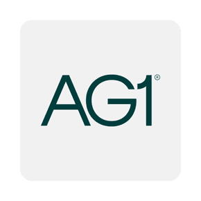 Image shows AG1 logo on a light gray background.