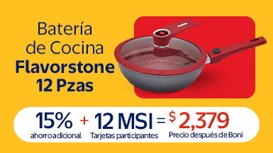 Batería de Cocina Flavorstone con 12 MSI + 15 % de bonificación $2.379