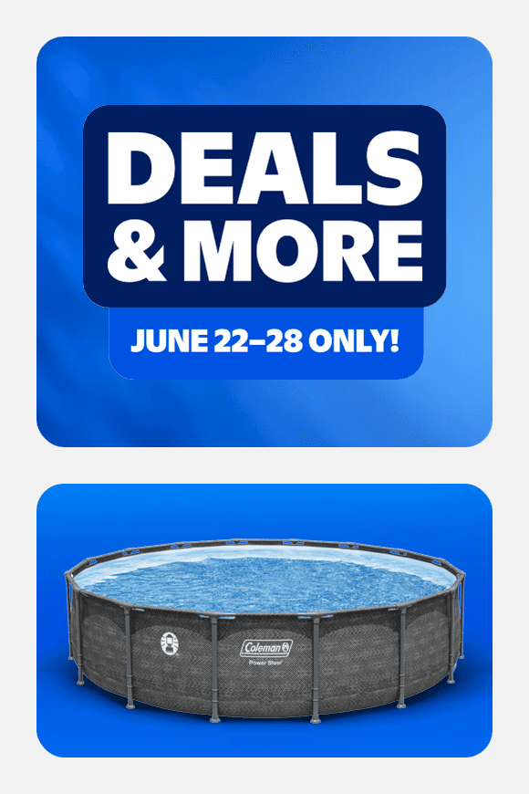 Image shows Coleman Power Steel 16 ft. x 42 in. Round Metal Frame Above Ground Pool Set