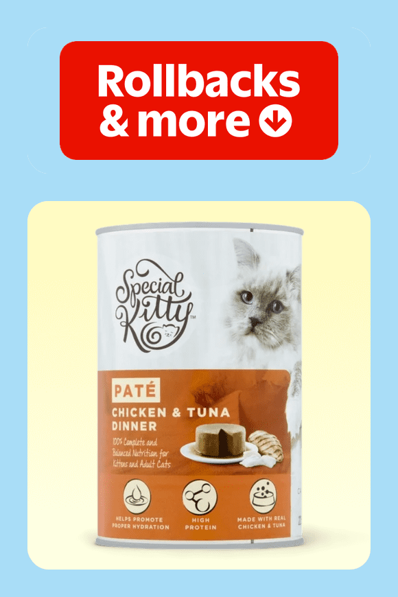 Image shows (12 pack) Special Kitty Chicken & Tuna Dinner Pate Wet Cat Food, 22 oz Can