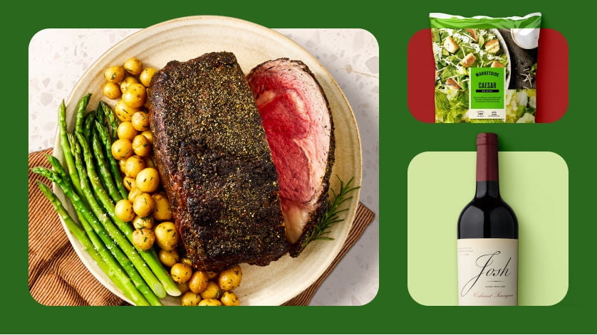 A mouthwatering prime rib meal