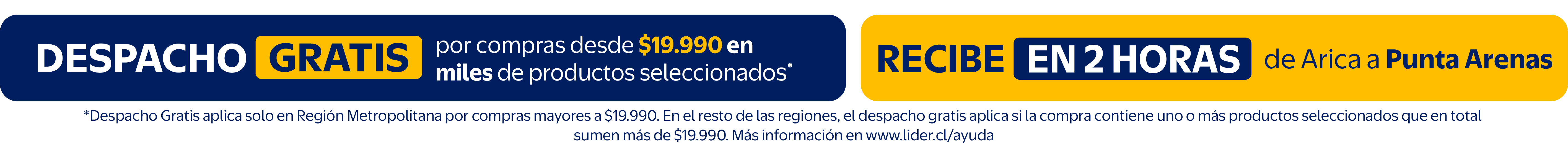 Despacho gratis y Pick up gratis sobre compras de $30000
