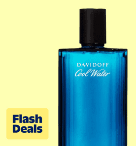 Image shows a blue Davidoff Cool Water cologne box on a light yellow background.