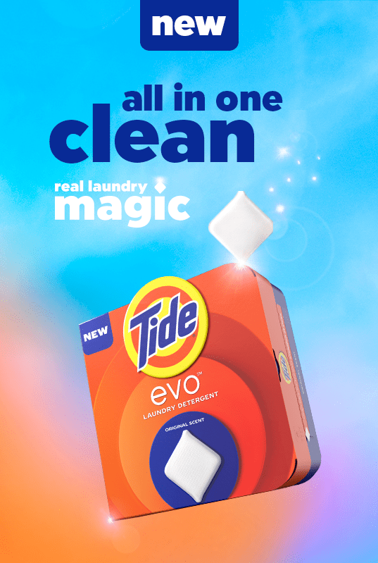 Meet Tide evo Tiles. Toss. Load. Clean. Shop now.