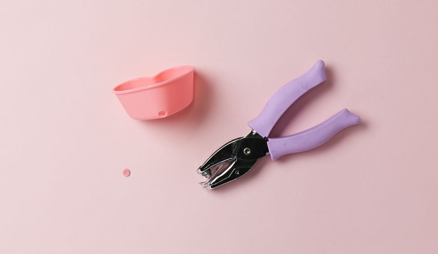 Silicone heart baking mold with hole punched at bottom tip