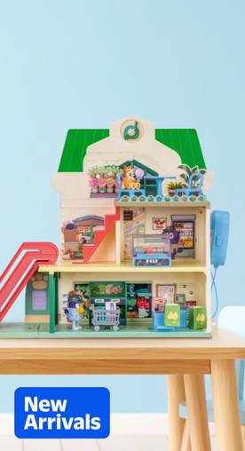 Image of Bluey toy with a play supermarket and Bluey figurines. New Bluey: Let’s Play Chef. Shop now.