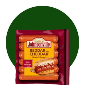 A package Johnsonville Beddar with Cheddar Smoked Saugage.