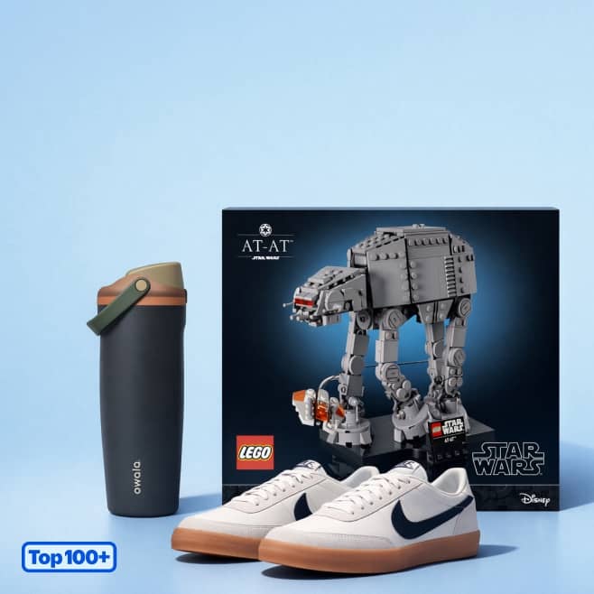 Top one hundred plus. Nike sneakers, Star Wars LEGO set and Owala water tumbler.