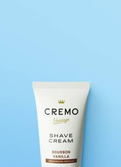 Cremo shave cream in bourbon vanilla.