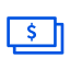 A blue paper currency illustration.