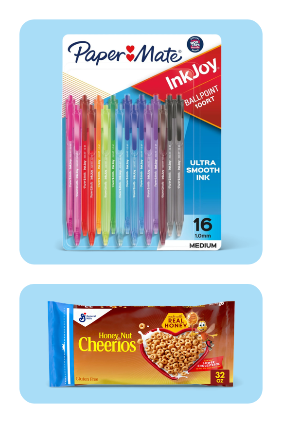 Image shows Paper Mate InkJoy 100 Retractable Ballpoint Pens, 1.0 mm, Assorted Colors, 16 Pack