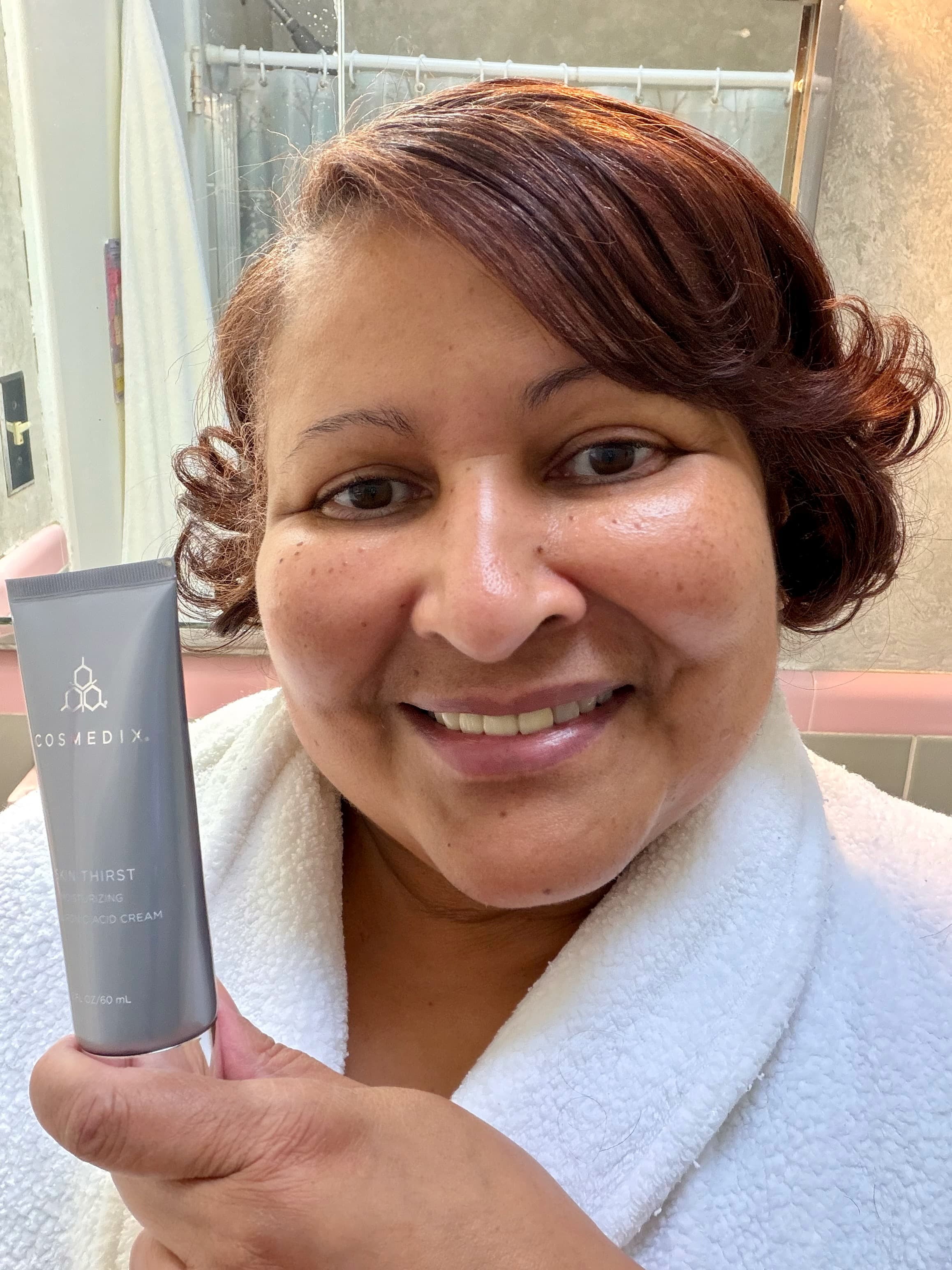 Skin Thirst is part of my morning skin care routine! A small amount in trouble spots on my face leave me glowing all day long., Shop post,